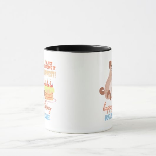 PUG DOGおもしろい誕生日パパ母のためのギフト マグカップ (中央)