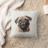 Pug Dogのカスタム写真パーソナライズされた クッション (ブランケット)