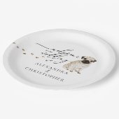 Pug Dogのセット結婚へようこそ ペーパープレート (アングル)