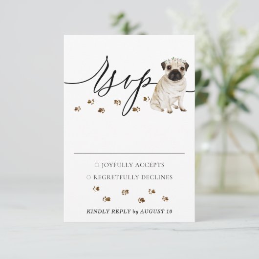 Pug Dogの結婚反応 出欠カード (スタンド正面)