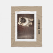 Pug Dogパーソナライズされたの写真とあなたのPugの犬の名前 フリースブランケット (正面)