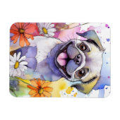 Pug Dogフォトマグネット マグネット (横)