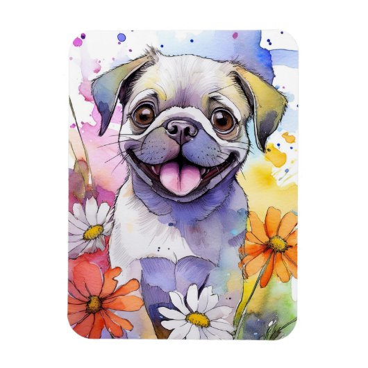 Pug Dogフォトマグネット マグネット (縦)