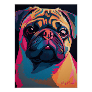 Pug Dog 001 - Bruno Pokopen ポスター