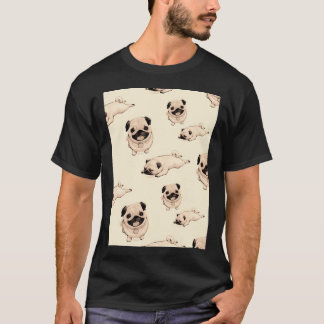 Pug Dog Art Pugs puppy funny cute dogs Tシャツ