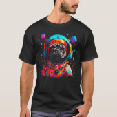 Pug Dog  Astronaut Tシャツ (正面)
