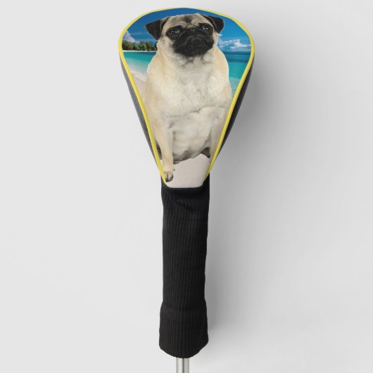 Pug Dog at the Beach Golf Head Cover ゴルフヘッドカバー (正面)