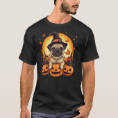 Pug Dog Breed Pet Halloween Pumpkins Tシャツ (正面)