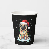 Pug Dog Christmas Men Women (2) 紙コップ (正面)