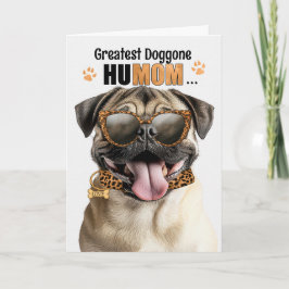 Pug Dog Greatest HuMOM Mother's Day シーズンカード
