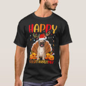Pug Dog Happy Pug Hellothanksmas Tシャツ (正面)