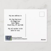 Pug Dog New Address Postcards ポストカード (裏面)