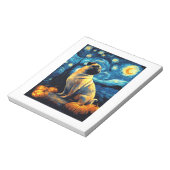 Pug dog of van gogh starry night halloween Funny J ノートパッド (回転)