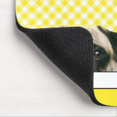 Pug Dog on Yellow Gingham マウスパッド (コーナー)