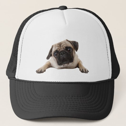 Pug Dog Pet Animal Custom Trucker Hat キャップ (正面)