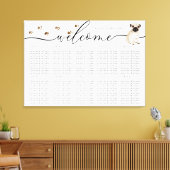 pug dog puppy歓迎シーティングテーブル番号 キャンバスプリント (インサイチュ (リビング))