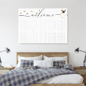 pug dog puppy歓迎シーティングテーブル番号 キャンバスプリント (インサイチュ (寝室))