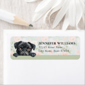 Pug Dog Return Address Labels ラベル (インサイチュ)