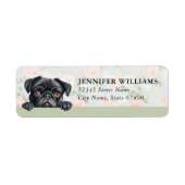 Pug Dog Return Address Labels ラベル (正面)