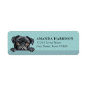 Pug Dog Return Address Labels ラベル (正面)