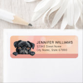 Pug Dog Return Address Labels ラベル (インサイチュ)