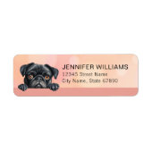 Pug Dog Return Address Labels ラベル (正面)