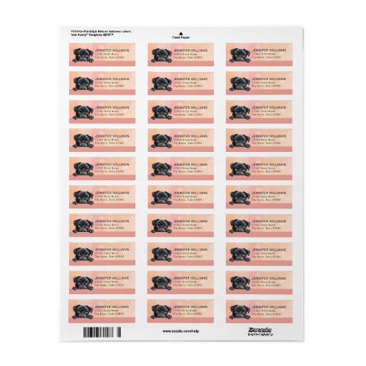 Pug Dog Return Address Labels ラベル (フルシート)