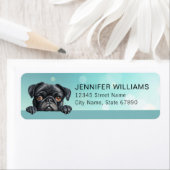 Pug Dog Return Address Labels ラベル (インサイチュ)