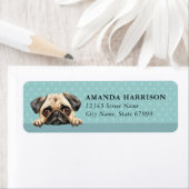 Pug Dog Return Address Labels ラベル (インサイチュ)