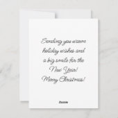 Pug Dog Santa Hat Merry Christmas Art シーズンカード (裏面)