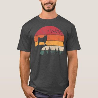 Pug Dog Sunset Retro Style for Men Women Tシャツ