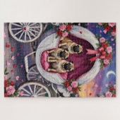 Pug Dog Valentine's Day ジグソーパズル (横)