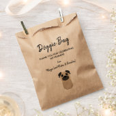 Pug Doggieバッグの結婚Doggy Treat Favoritesバッグ フェイバーバッグ (クリップ留めされた状態)