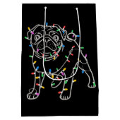 Pug Dogs Tree Christmas Sweater Xmas Pet Animal ミディアムペーパーバッグ (裏面)