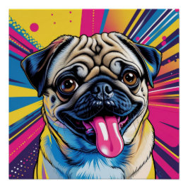 Pug em Pop Art 01 ポスター