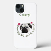 Pug Face, Dog Art Case-Mate iPhoneケース (裏面)