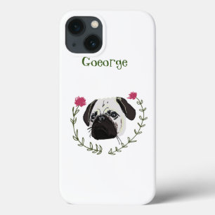 Pug Face, Dog Art iPhone 13ケース