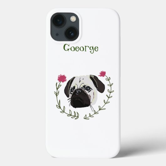 Pug Face, Dog Art Case-Mate iPhoneケース (裏面)