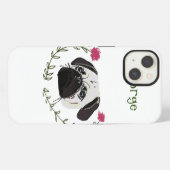 Pug Face, Dog Art iPhoneケース (裏面横)