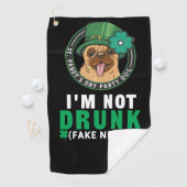 Pug for St Patrick's Day Paddyパーティー ゴルフタオル (インサイチュ)