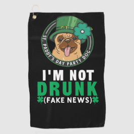 Pug for St Patrick's Day Paddyパーティー ゴルフタオル