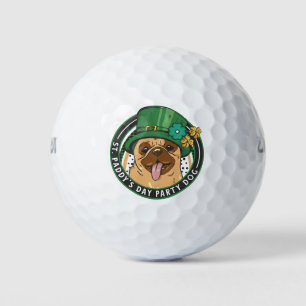 Pug for St Patrick's Day Paddyパーティー ゴルフボール