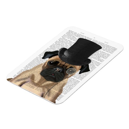 Pug, Formal Hound and Hat マグネット (左側)