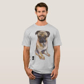 Pug Gaze T-Shirt – Chalk Art Style Tシャツ (正面フル)