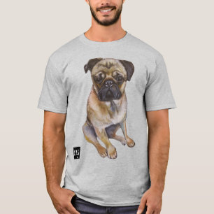 Pug Gaze T-Shirt – Chalk Art Style Tシャツ