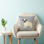 Pug Gray Lined クッション (椅子)