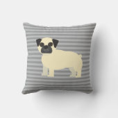 Pug Gray Lined クッション (裏面)