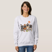 Pug Halloween Sweatshirt-Halloween Dog Mom  スウェットシャツ (正面フル)