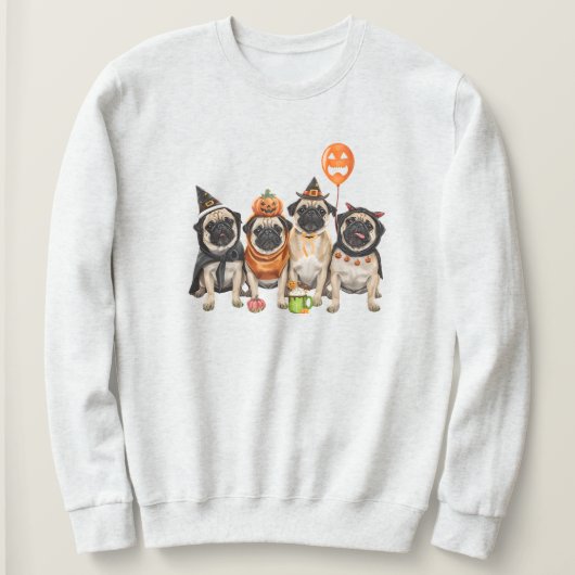 Pug Halloween Sweatshirt-Halloween Dog Mom  スウェットシャツ (デザイン正面)