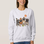 Pug Halloween Sweatshirt-Halloween Dog Mom  スウェットシャツ (正面)